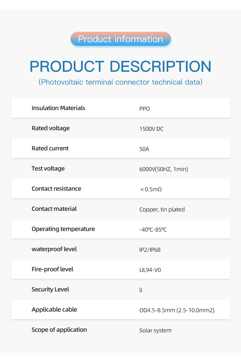 IP68 PV cable connector waterproof 1500VDC solar connector(图9)