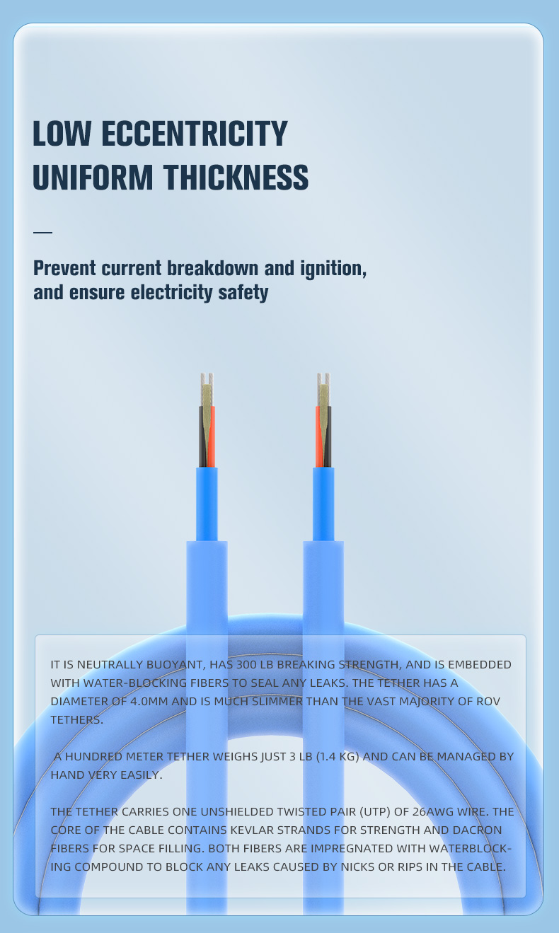 Blue buoyant underwater rov cable for cameras(图6)