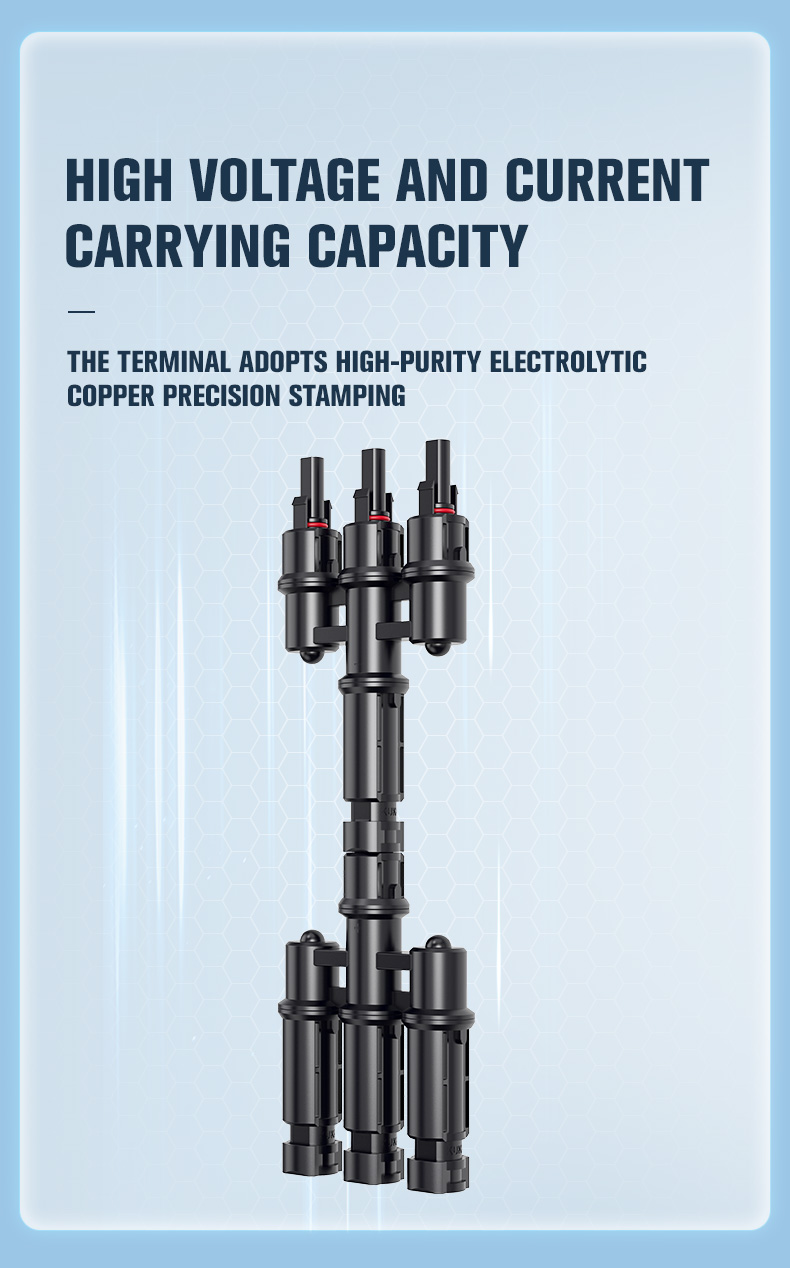 太阳能电池板并联的 3合 1 T 分支连接器(图4)
