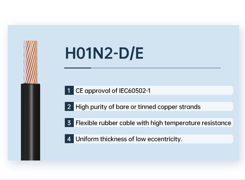 35mm2 50mm2 70mm2 95mm2 H01N2-D-E  Flexible Welding Cable(图2)