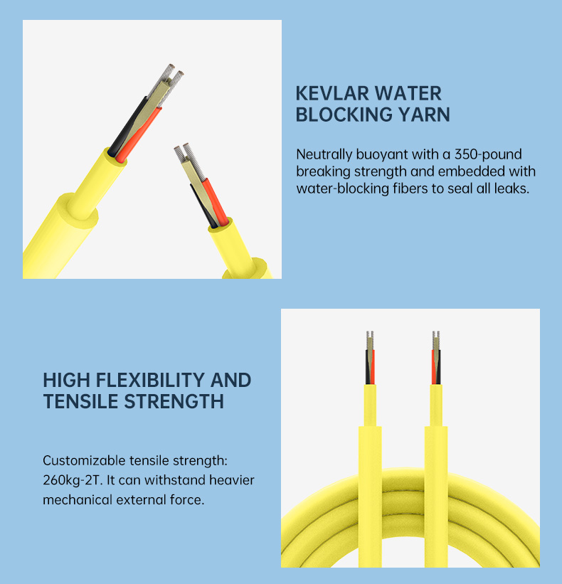 2 Cores ROV Umbilical Tether Waterproof Neutral Buoyancy Cable For Small ROV Tools(图5)