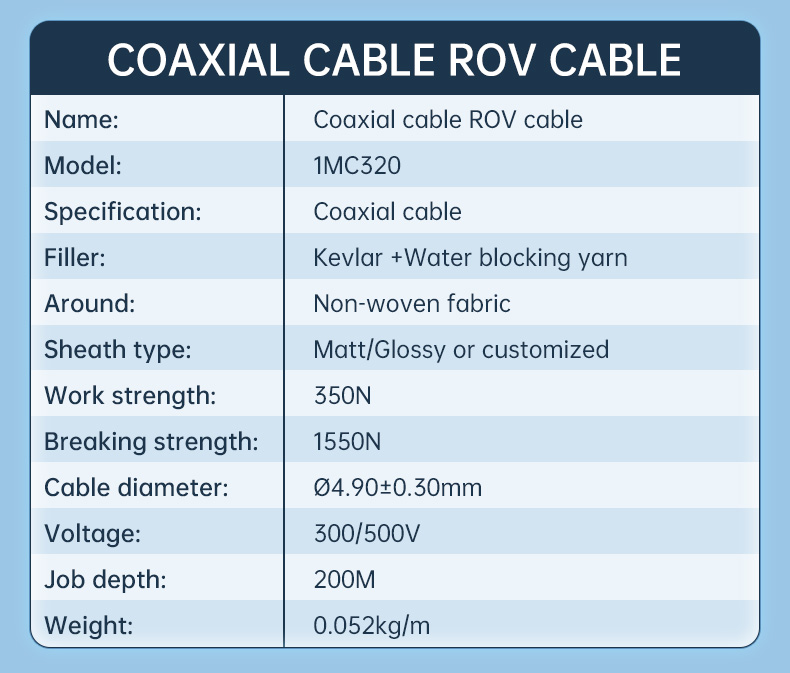 Rov Video Cable Underwater Coaxial Cable for undersea detection robot cable submarine(图4)