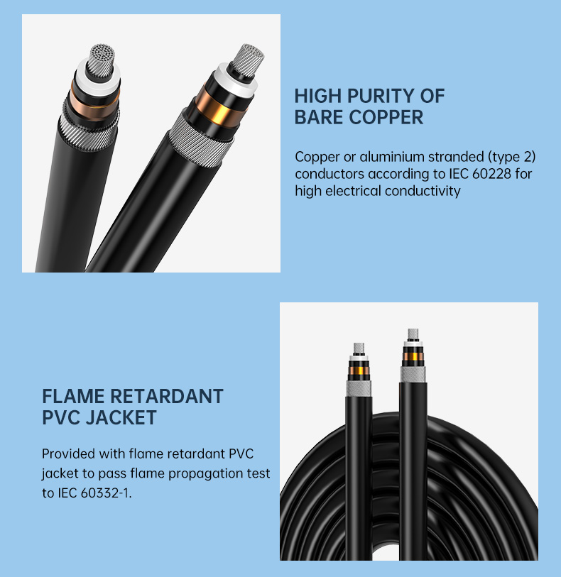 NA2XSH / NA2XSEH Alumium Cable With Wire Armoured MV Power cable(图5)