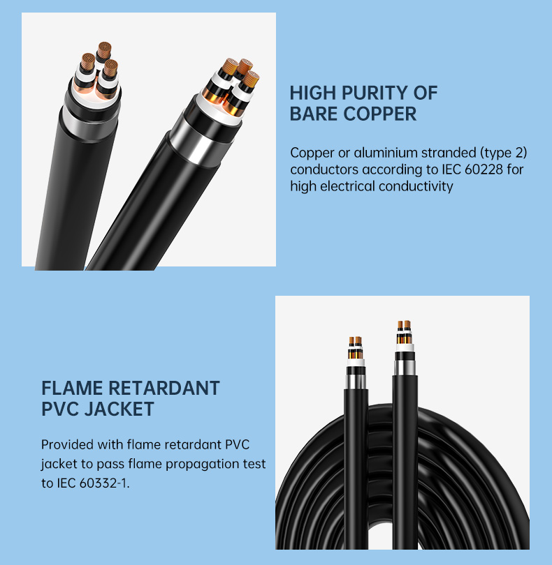 Three Core CU/XLPE/CTS/STA/PVC Medium Voltage power Cables(图5)