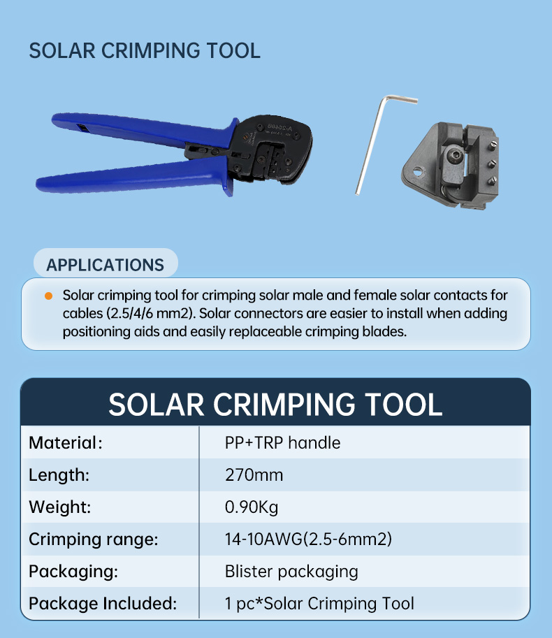 Solar Panel Cable Installation Tool Crimping Terminal Crimper(图3)