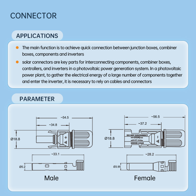 DC Solar Panel Wire Connectors For Sale(图3)