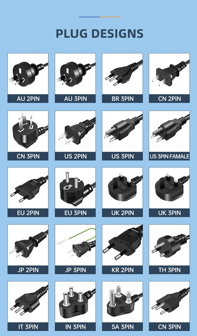 AC Cables Extension Lead US Power Cords Type(图7)